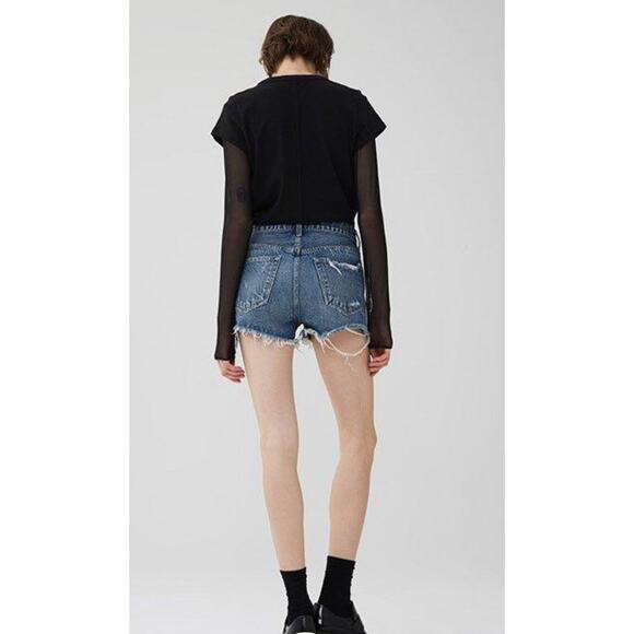 AGOLDE Parker‎ Vintage Cutoff Organic Denim Shorts in Rock Steady Size 29 - Picture 3 of 9